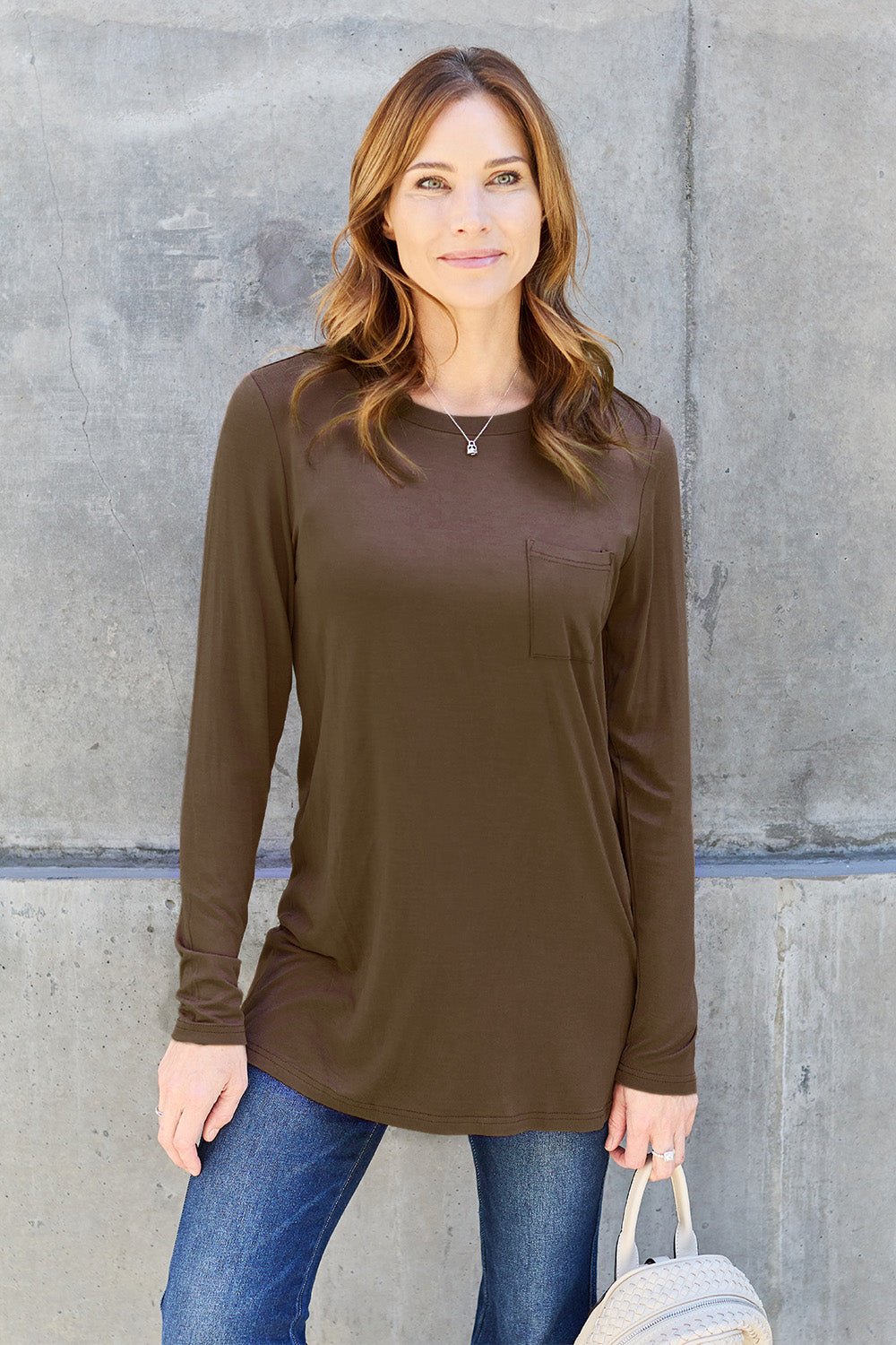 Basic Bae Full Size Round Neck Long Sleeve Top - Runway Regalia