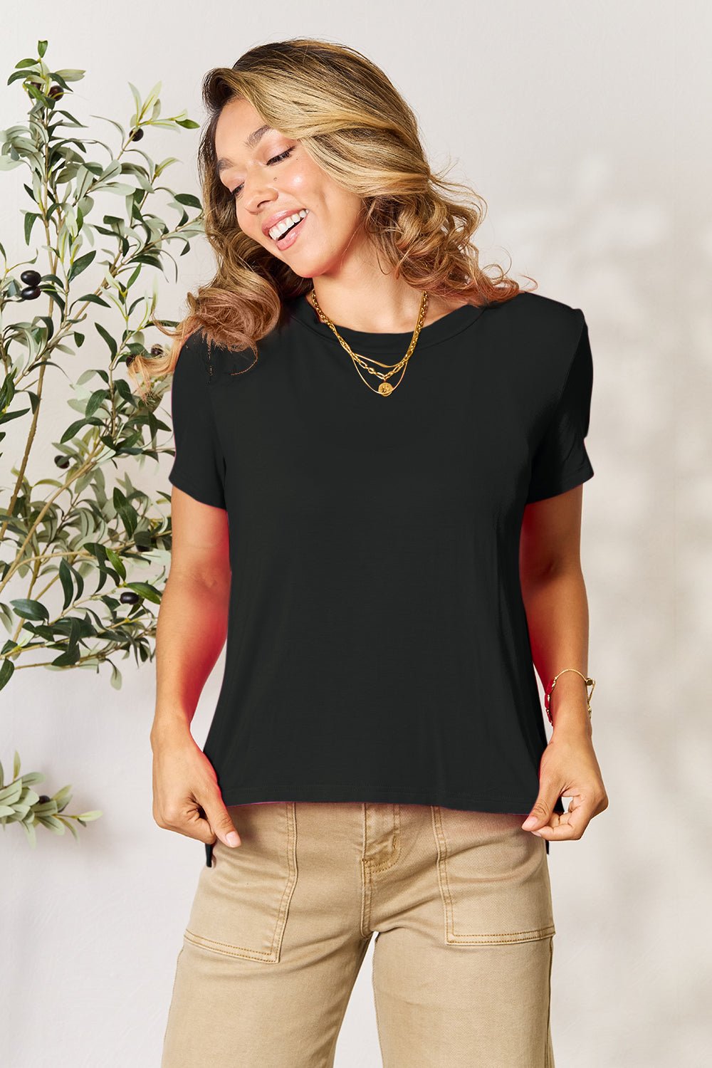 Basic Bae Full Size Round Neck Short Sleeve T-Shirt - Runway Regalia