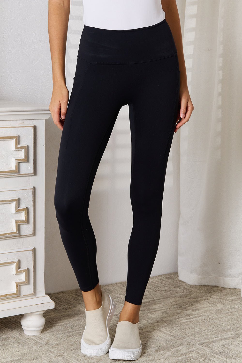 Basic Bae Wide Waistband Sports Leggings - Runway Regalia