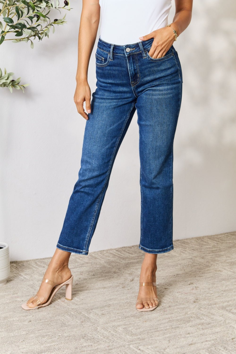 BAYEAS Cropped Straight Jeans - Runway Regalia