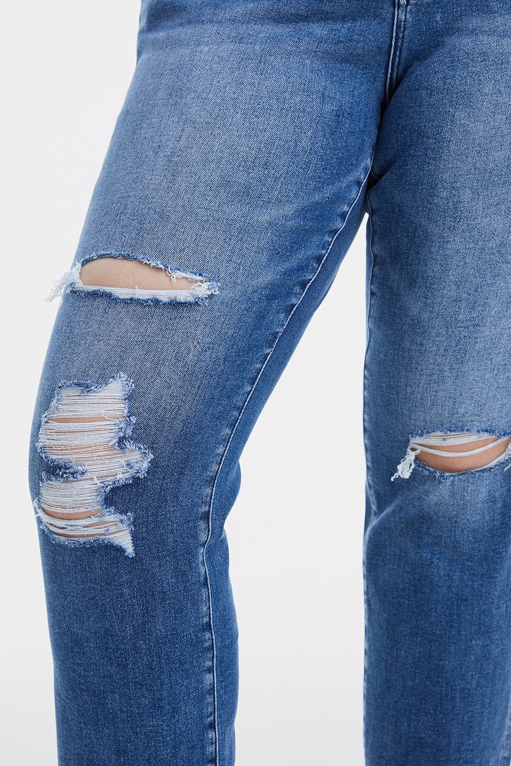 BAYEAS Full Size High Waist Distressed Cat's Whiskers Straight Jeans - Runway Regalia