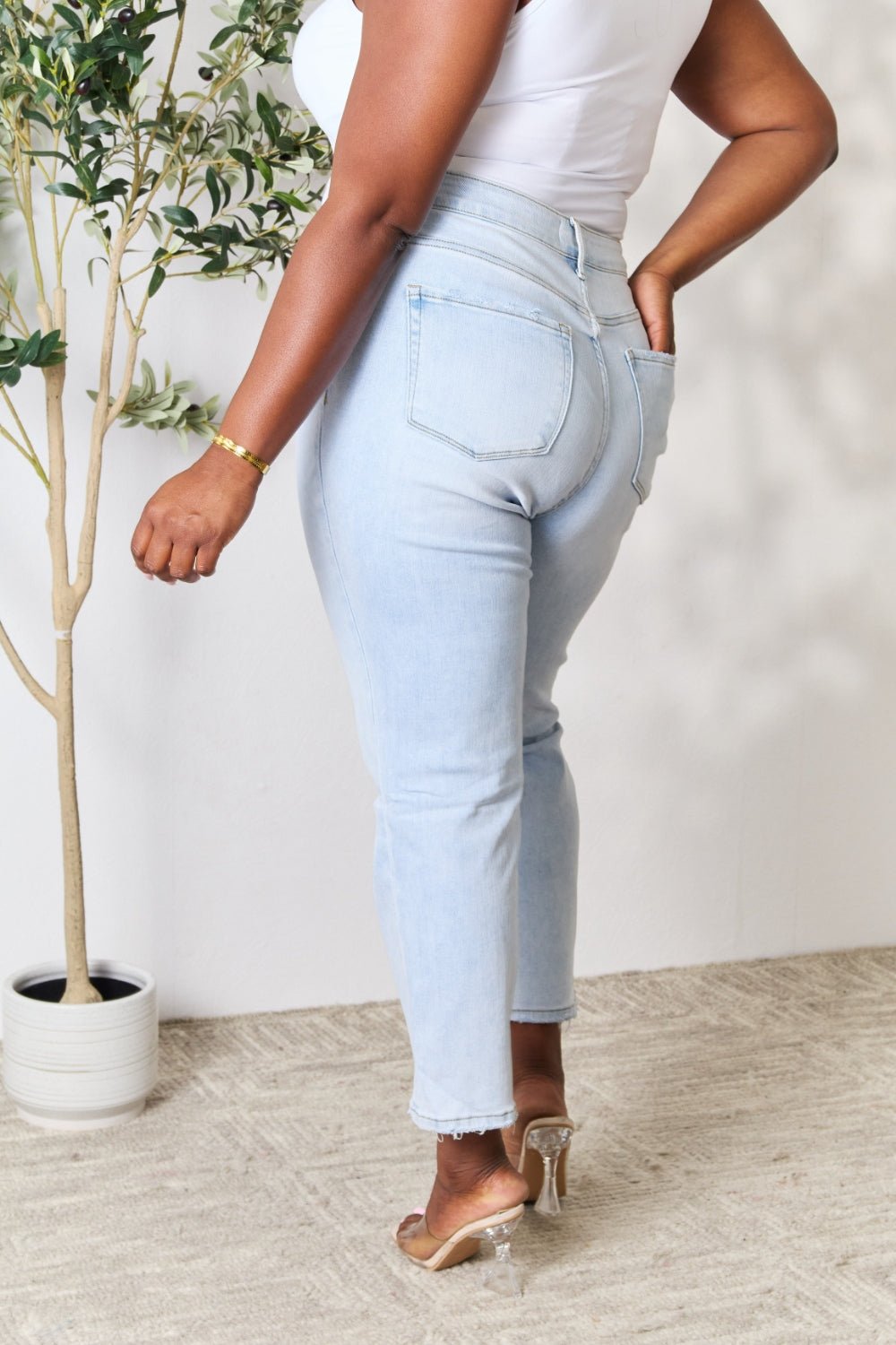 BAYEAS Full Size High Waist Straight Jeans - Runway Regalia