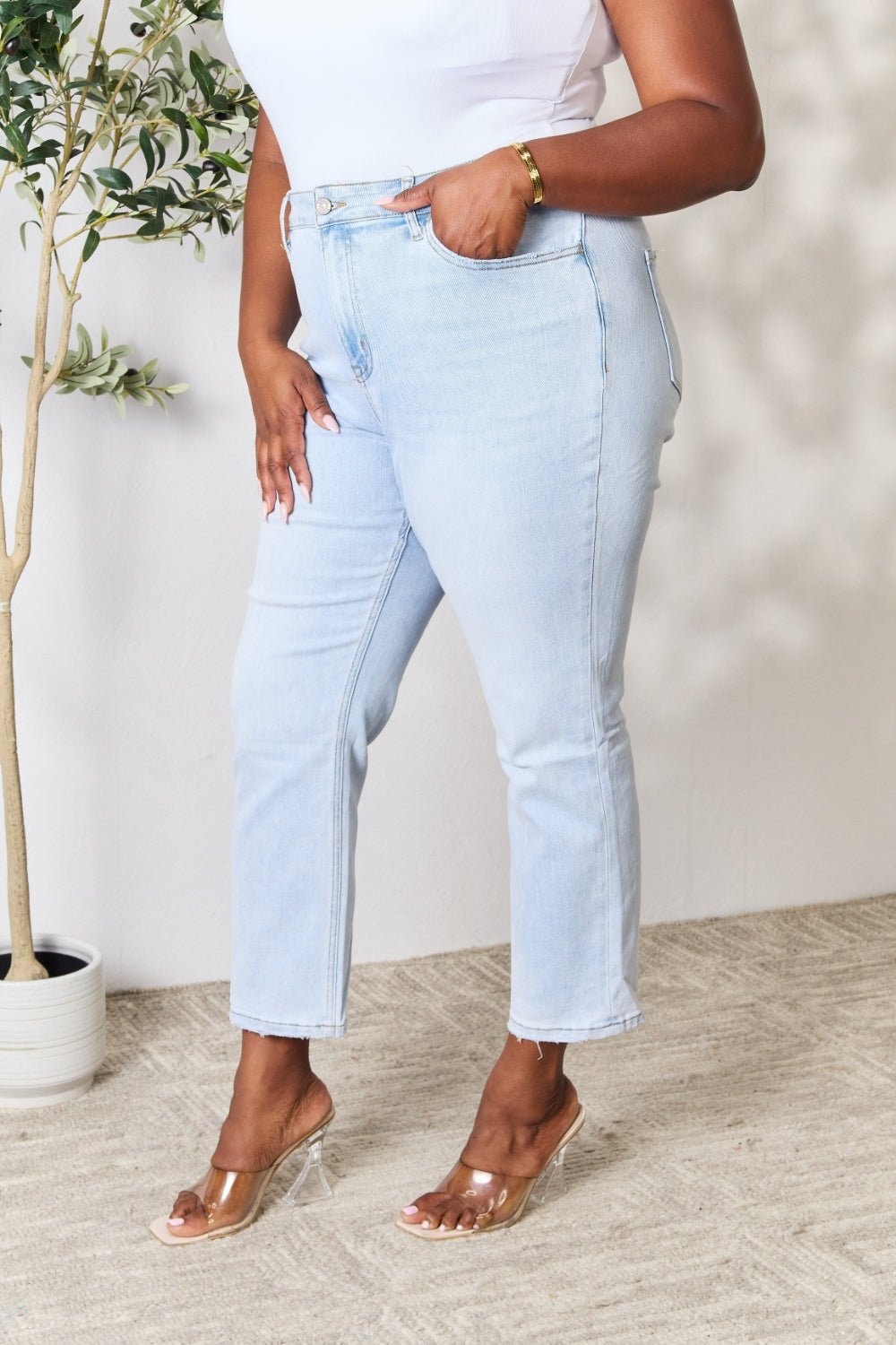 BAYEAS Full Size High Waist Straight Jeans - Runway Regalia