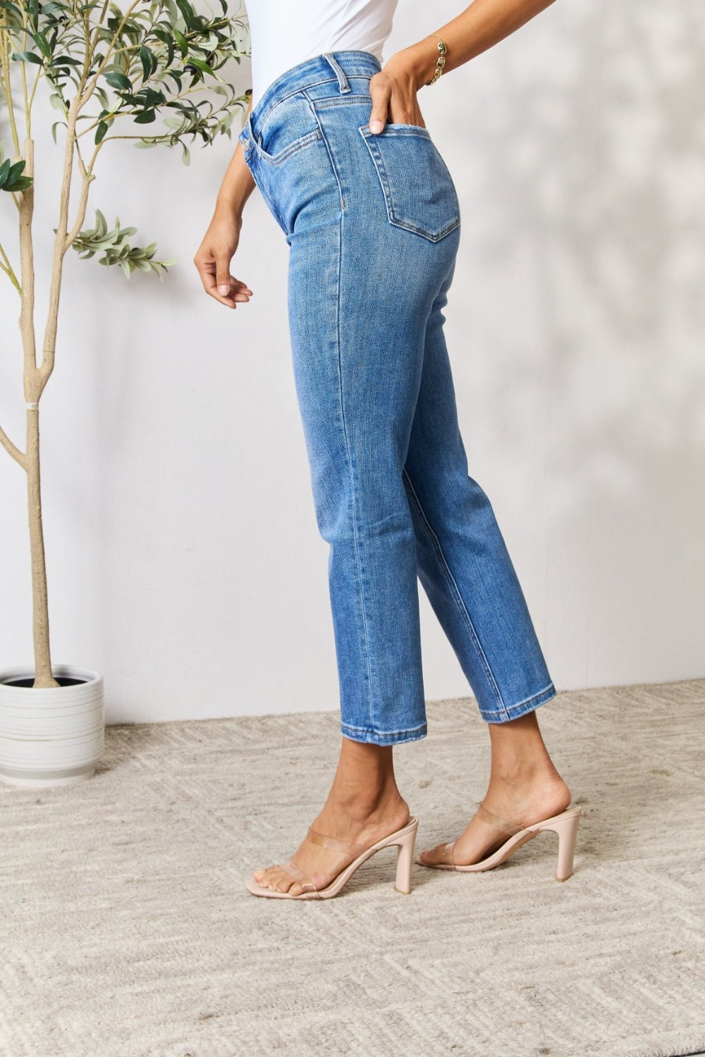 BAYEAS Full Size High Waist Straight Jeans - Runway Regalia