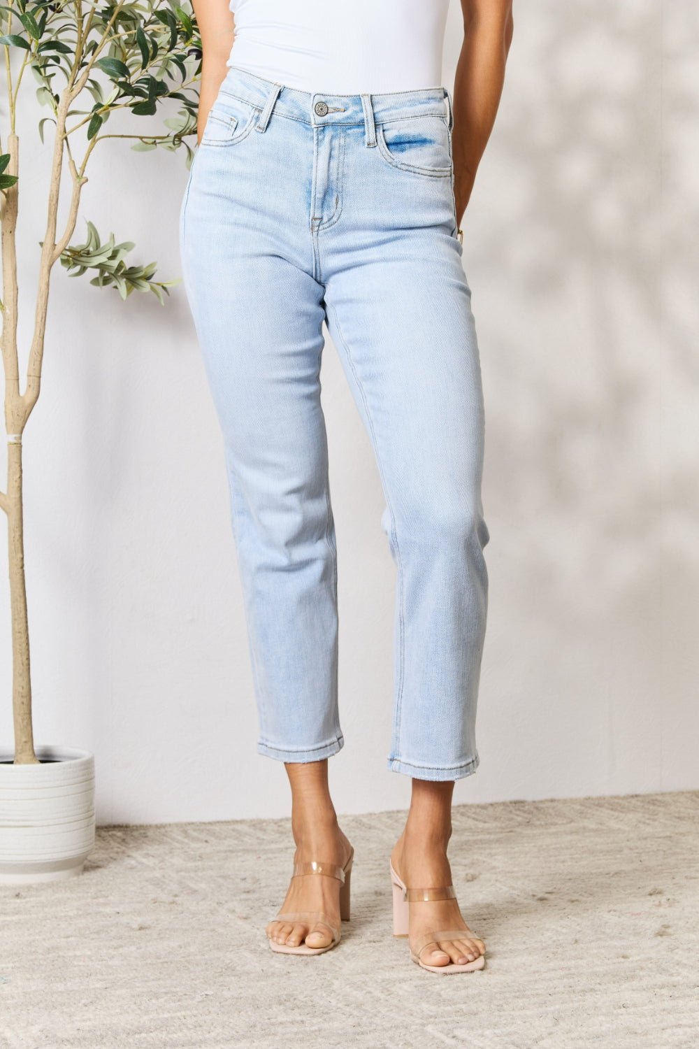 BAYEAS Full Size High Waist Straight Jeans - Runway Regalia