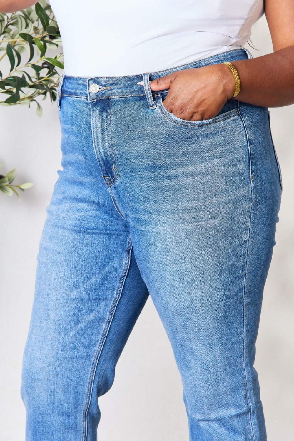 BAYEAS Full Size High Waist Straight Jeans - Runway Regalia