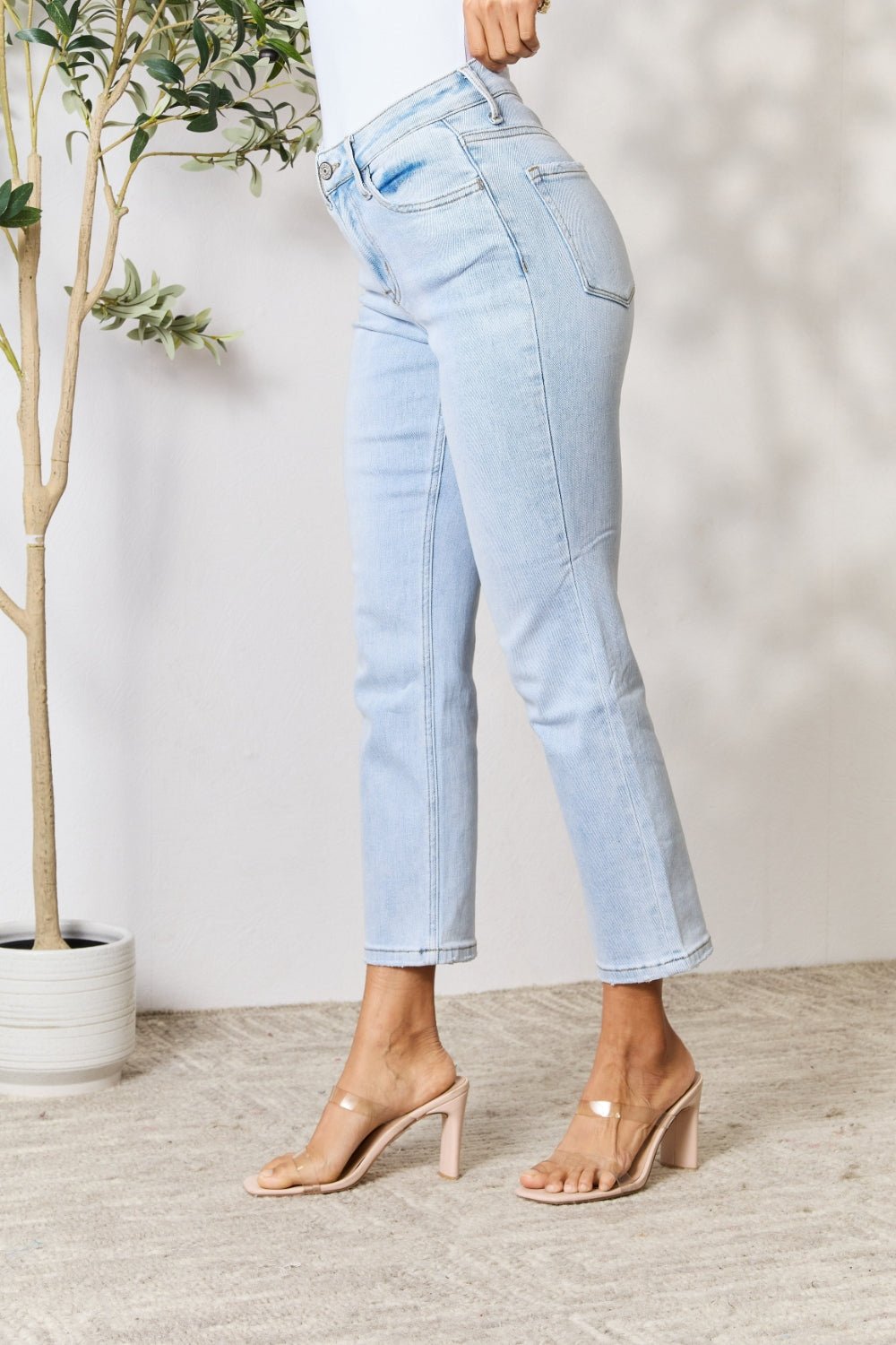 BAYEAS Full Size High Waist Straight Jeans - Runway Regalia