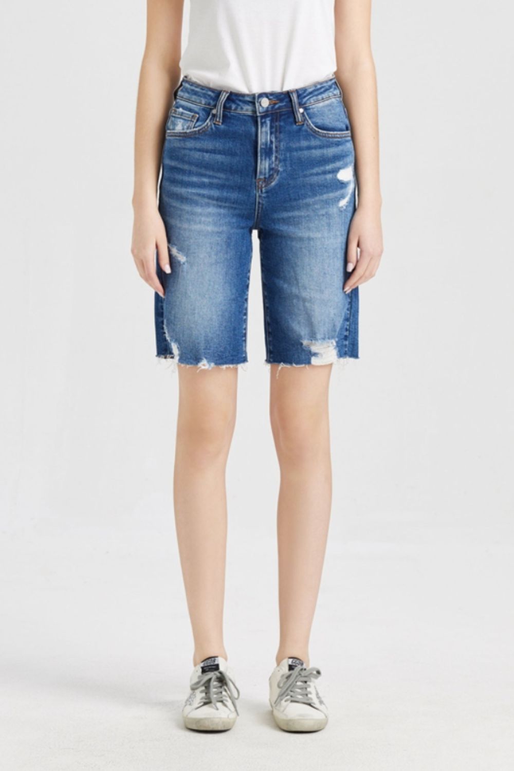 BAYEAS Full Size Super High Rise Denim Bermuda Shorts - Runway Regalia