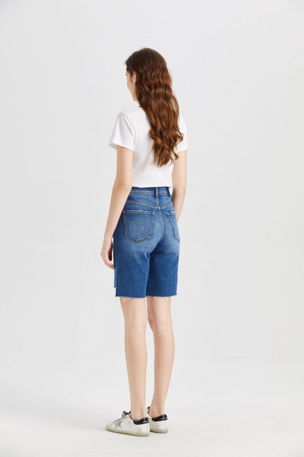 BAYEAS Full Size Super High Rise Denim Bermuda Shorts - Runway Regalia