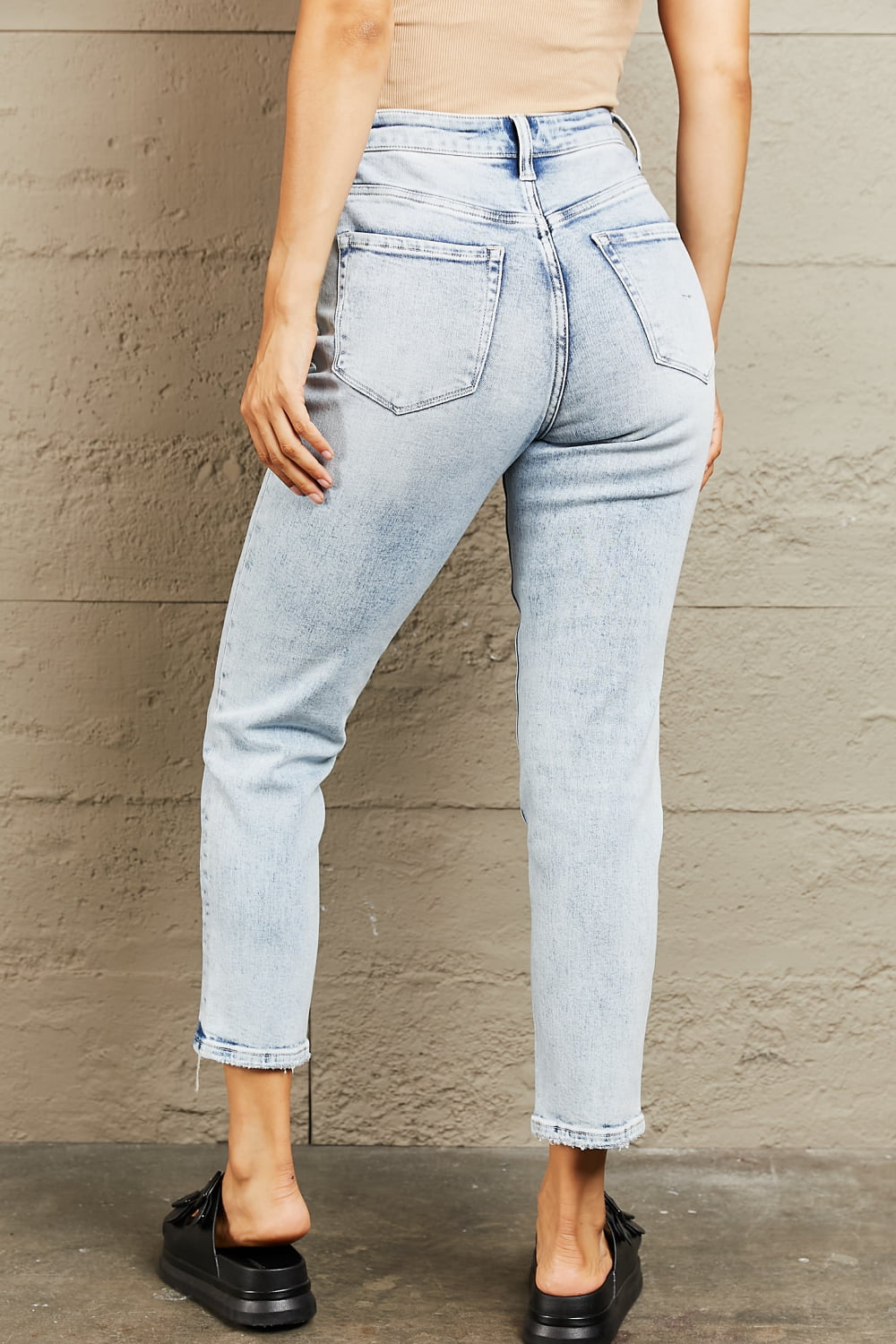 BAYEAS High Waisted Accent Skinny Jeans - Runway Regalia