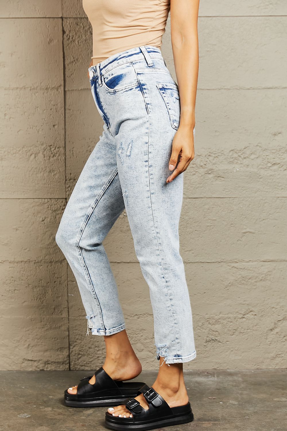 BAYEAS High Waisted Acid Wash Skinny Jeans - Runway Regalia