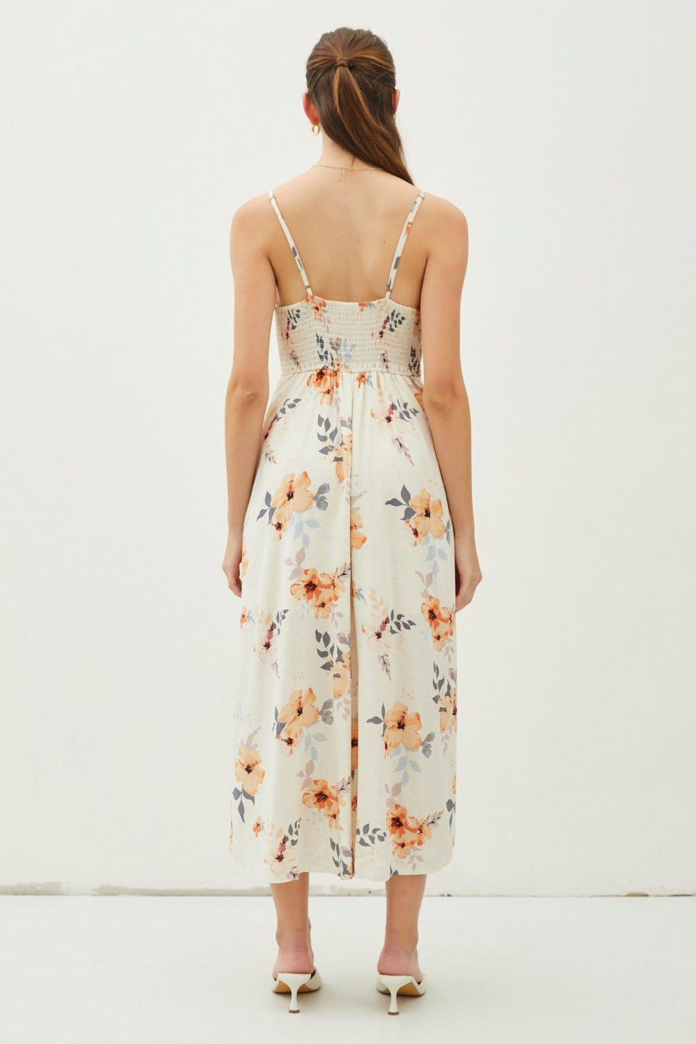 Be Cool Floral Button Down Cami Midi Dress - Runway Regalia