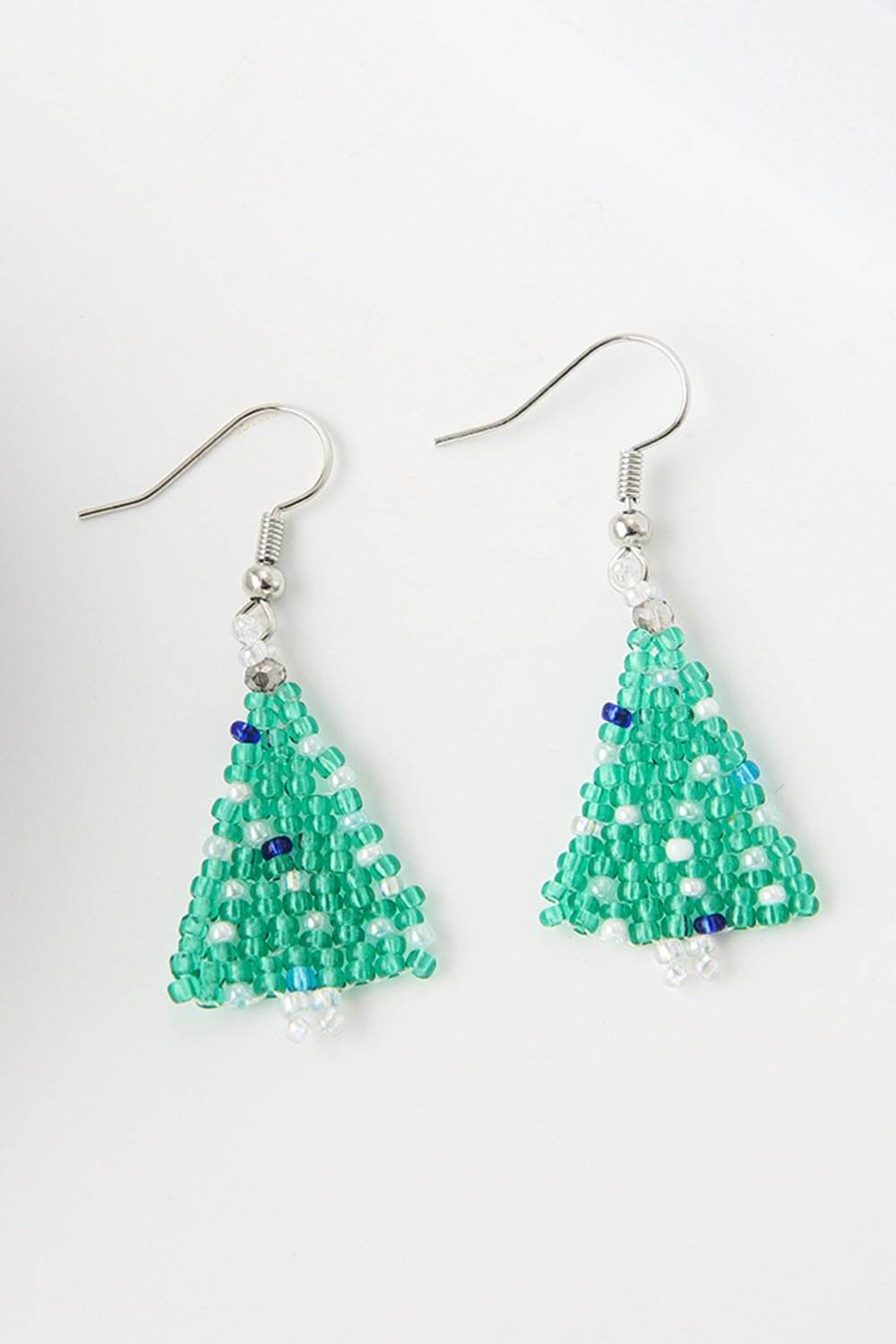 Beaded Christmas Tree Earrings - Runway Regalia