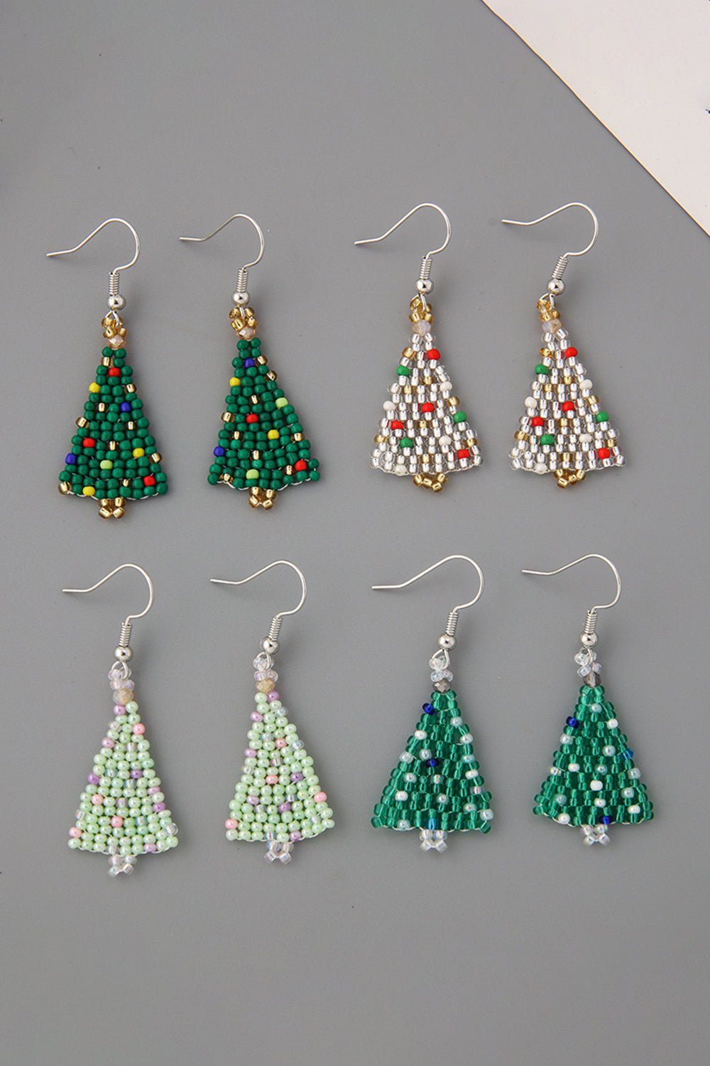 Beaded Christmas Tree Earrings - Runway Regalia