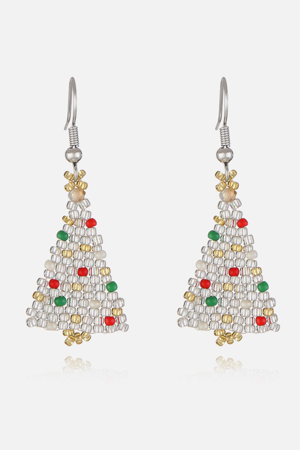 Beaded Christmas Tree Earrings - Runway Regalia