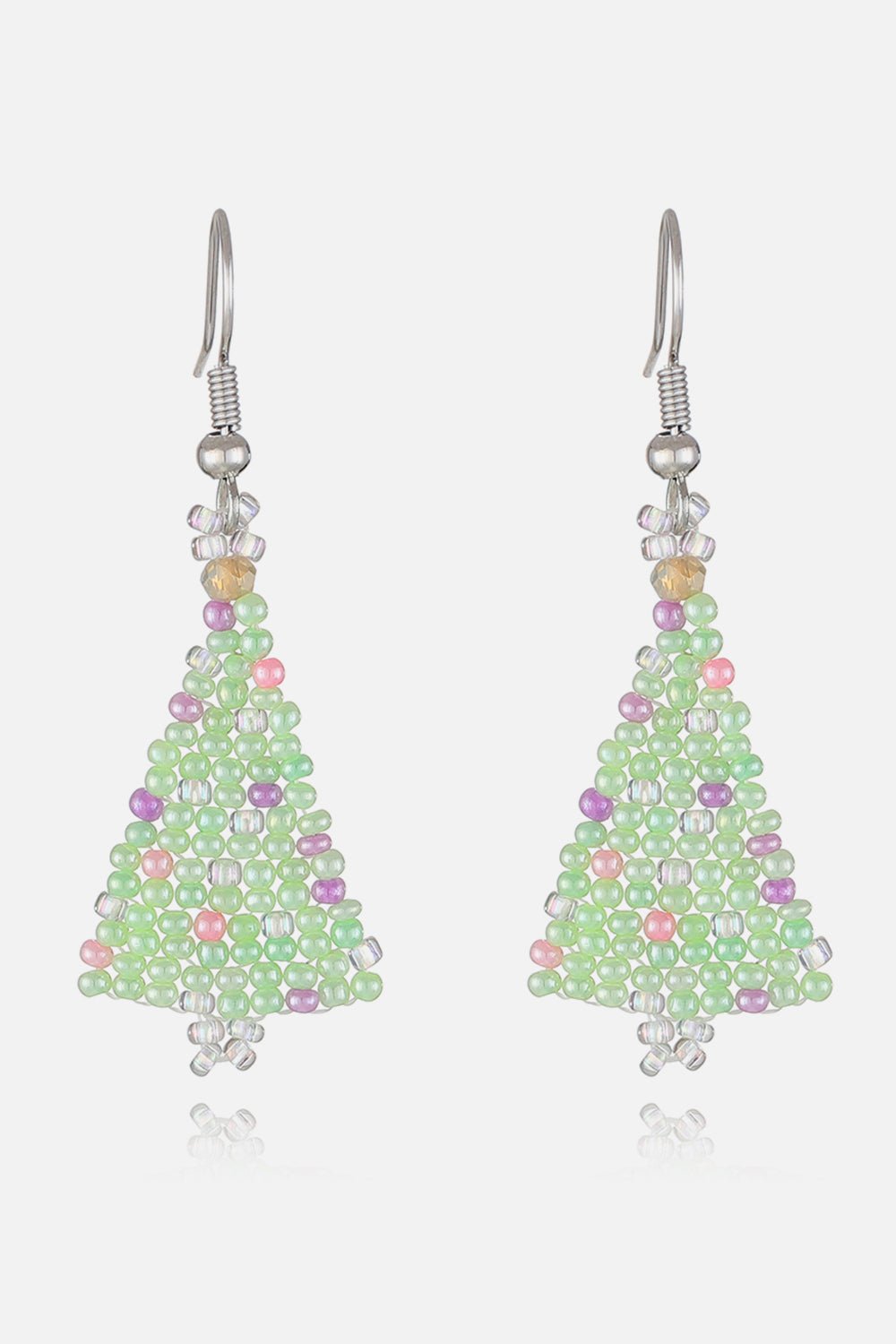 Beaded Christmas Tree Earrings - Runway Regalia