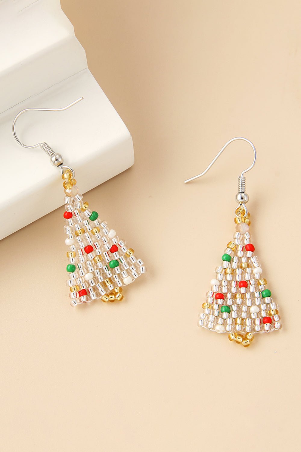 Beaded Christmas Tree Earrings - Runway Regalia