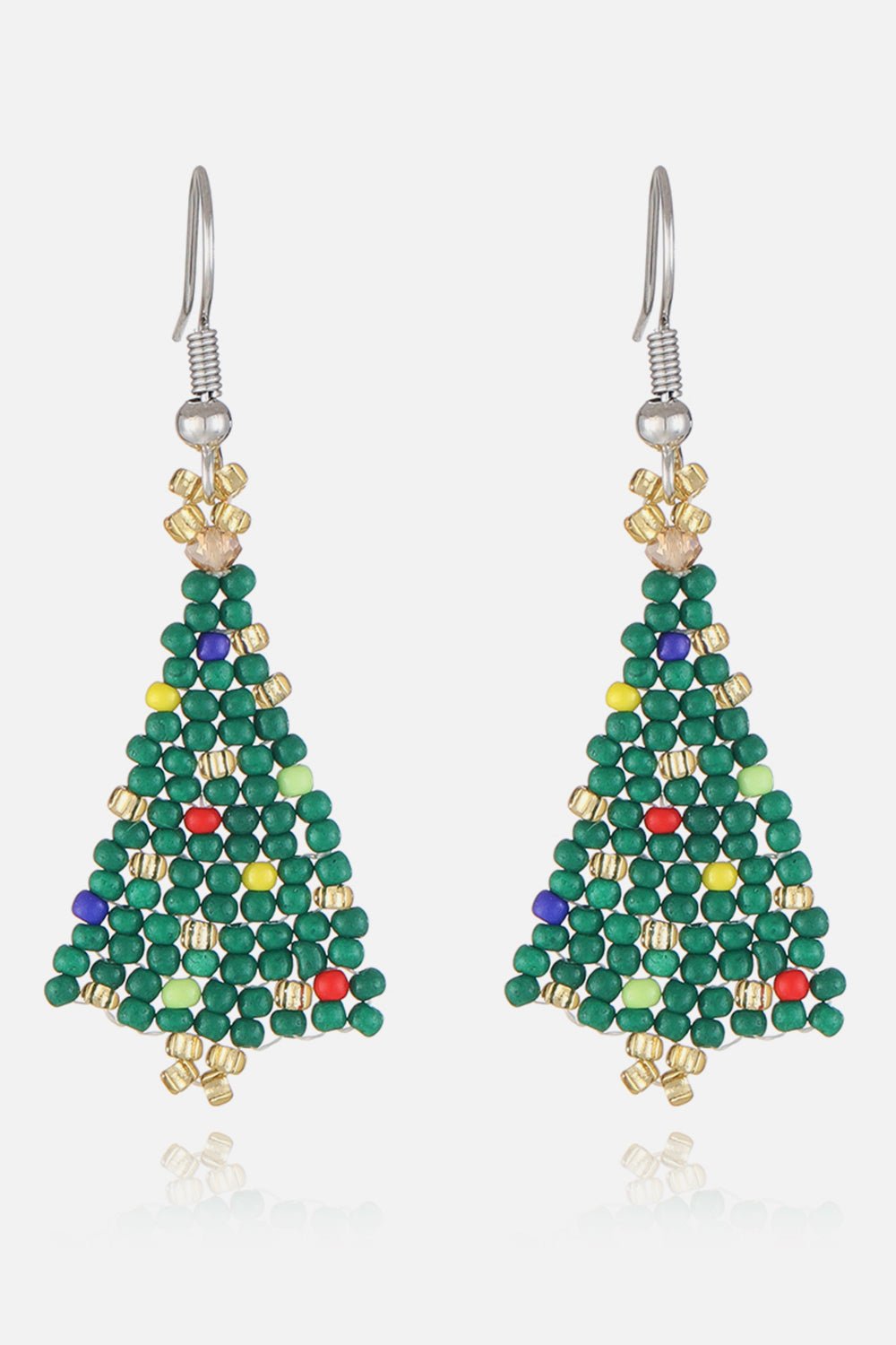 Beaded Christmas Tree Earrings - Runway Regalia