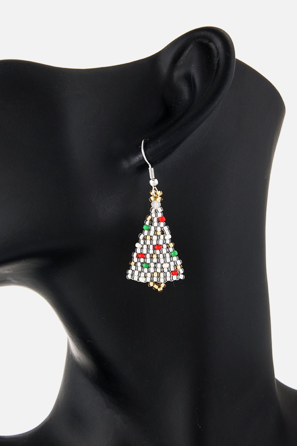 Beaded Christmas Tree Earrings - Runway Regalia