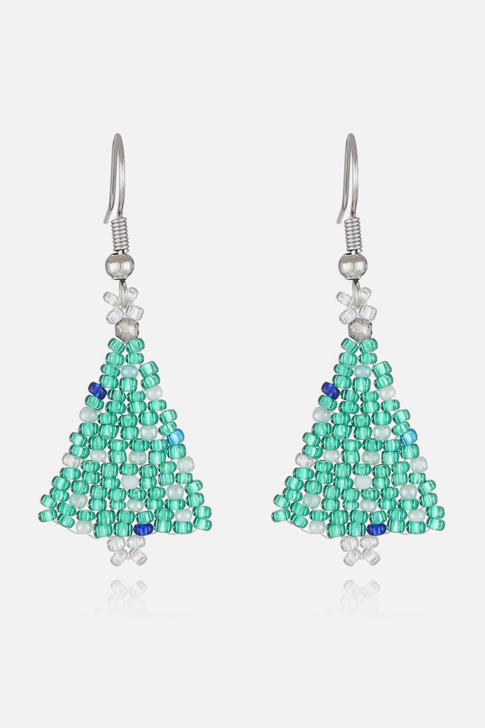 Beaded Christmas Tree Earrings - Runway Regalia