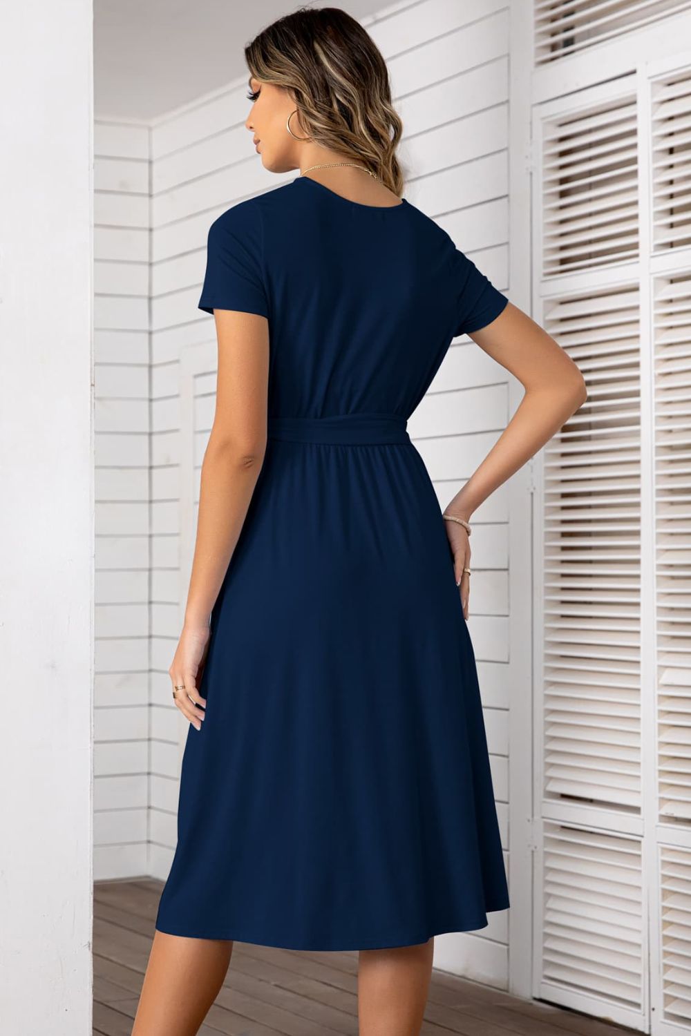 Belted Tee Dress With Pockets - Runway Regalia