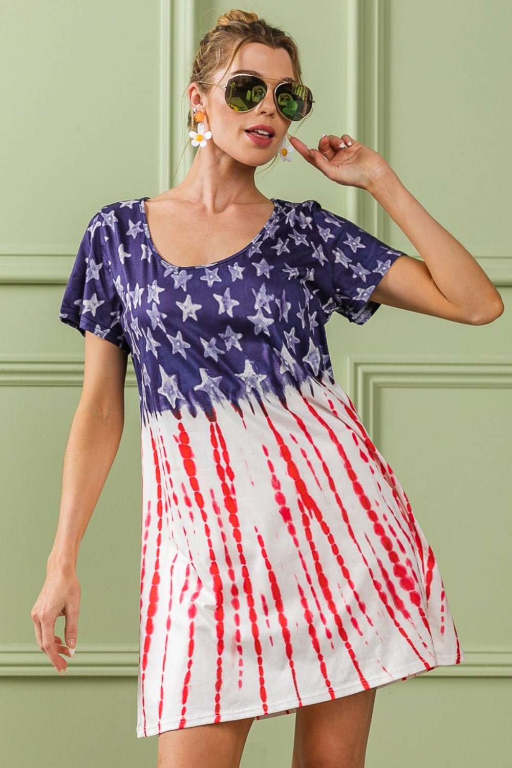 BiBi American Flag Theme Tee Dress - Runway Regalia