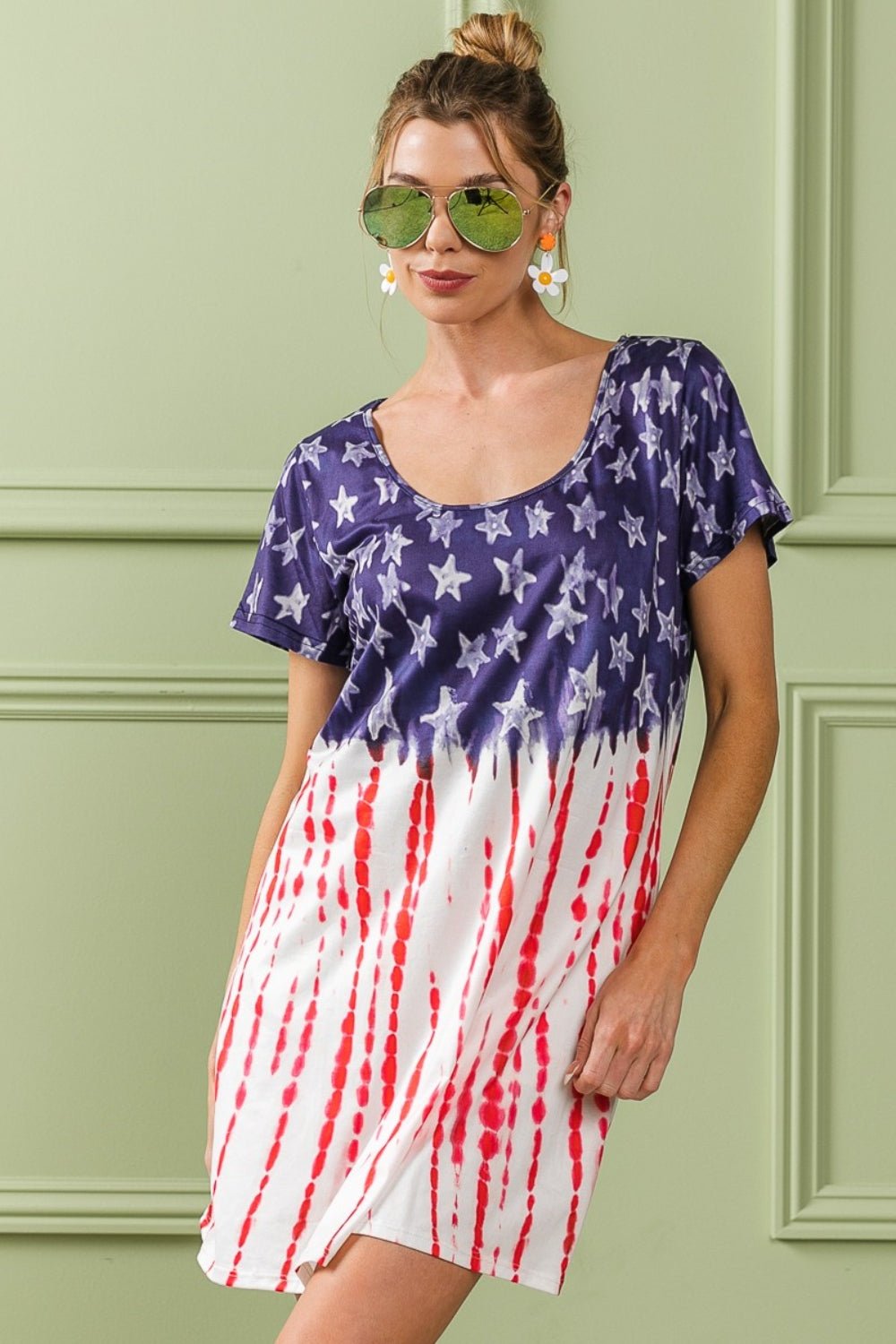 BiBi American Flag Theme Tee Dress - Runway Regalia