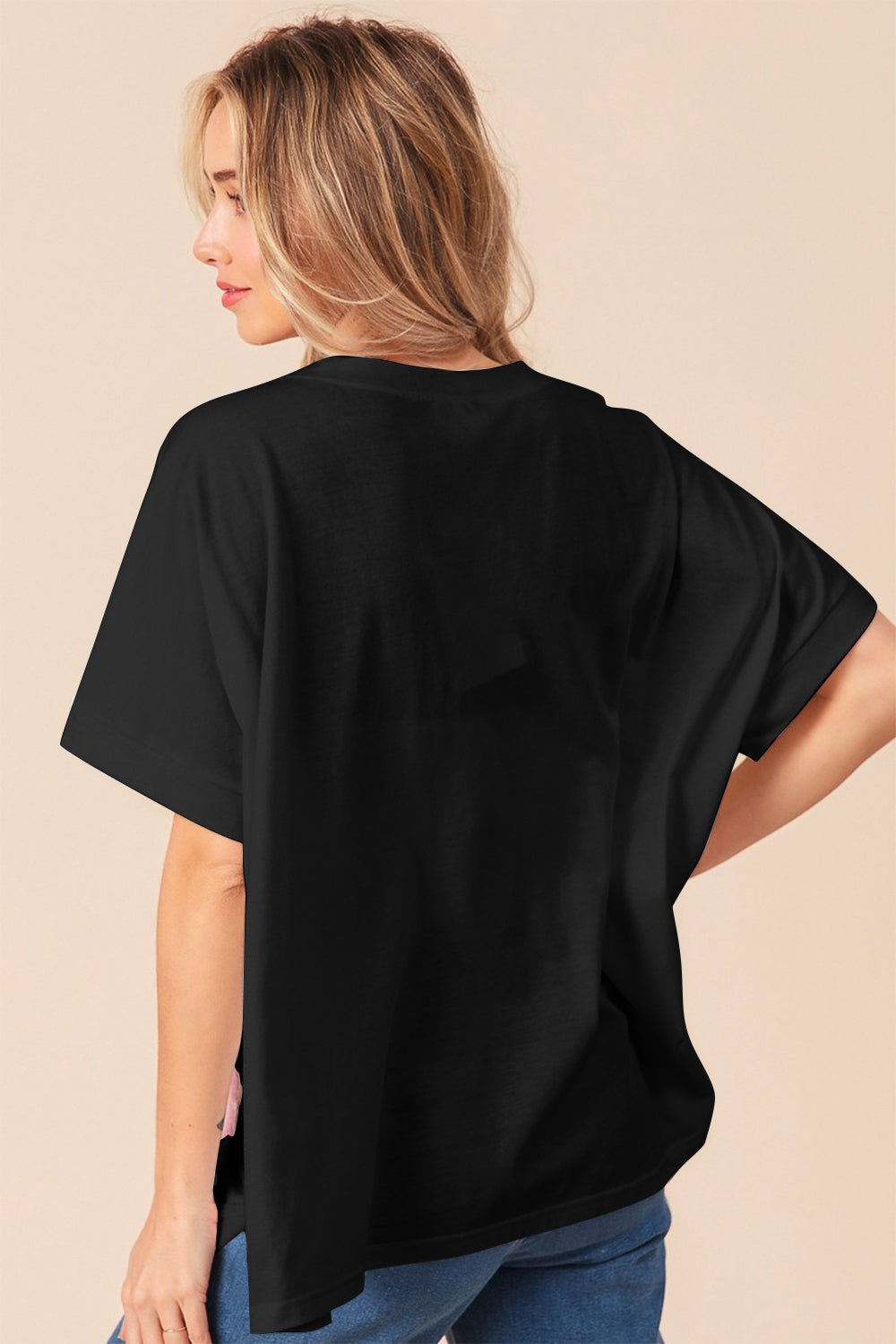 BiBi Sequin Bow Patch Short Sleeve T-Shirt - Runway Regalia