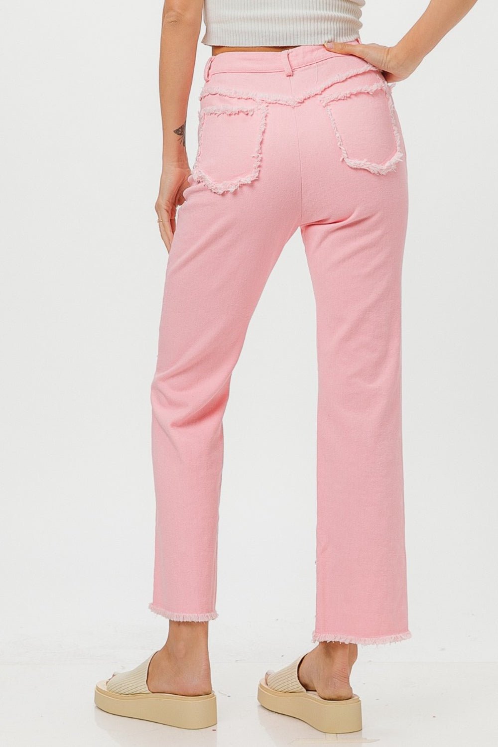 BiBi Washed Pearl Embellished Pants - Runway Regalia