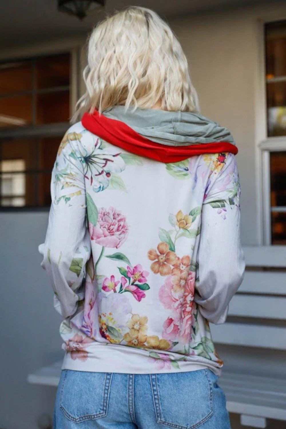 Blumin Apparel Full Size Floral Zip Up Hoodie - Runway Regalia