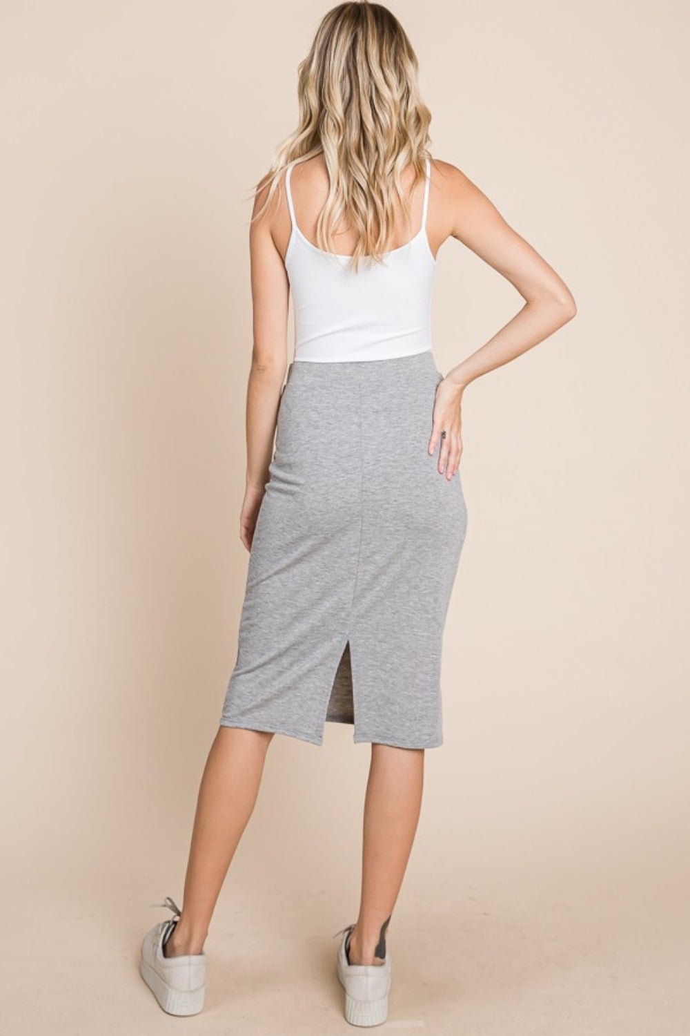 BOMBOM Elastic Waist Pencil Skirt - Runway Regalia