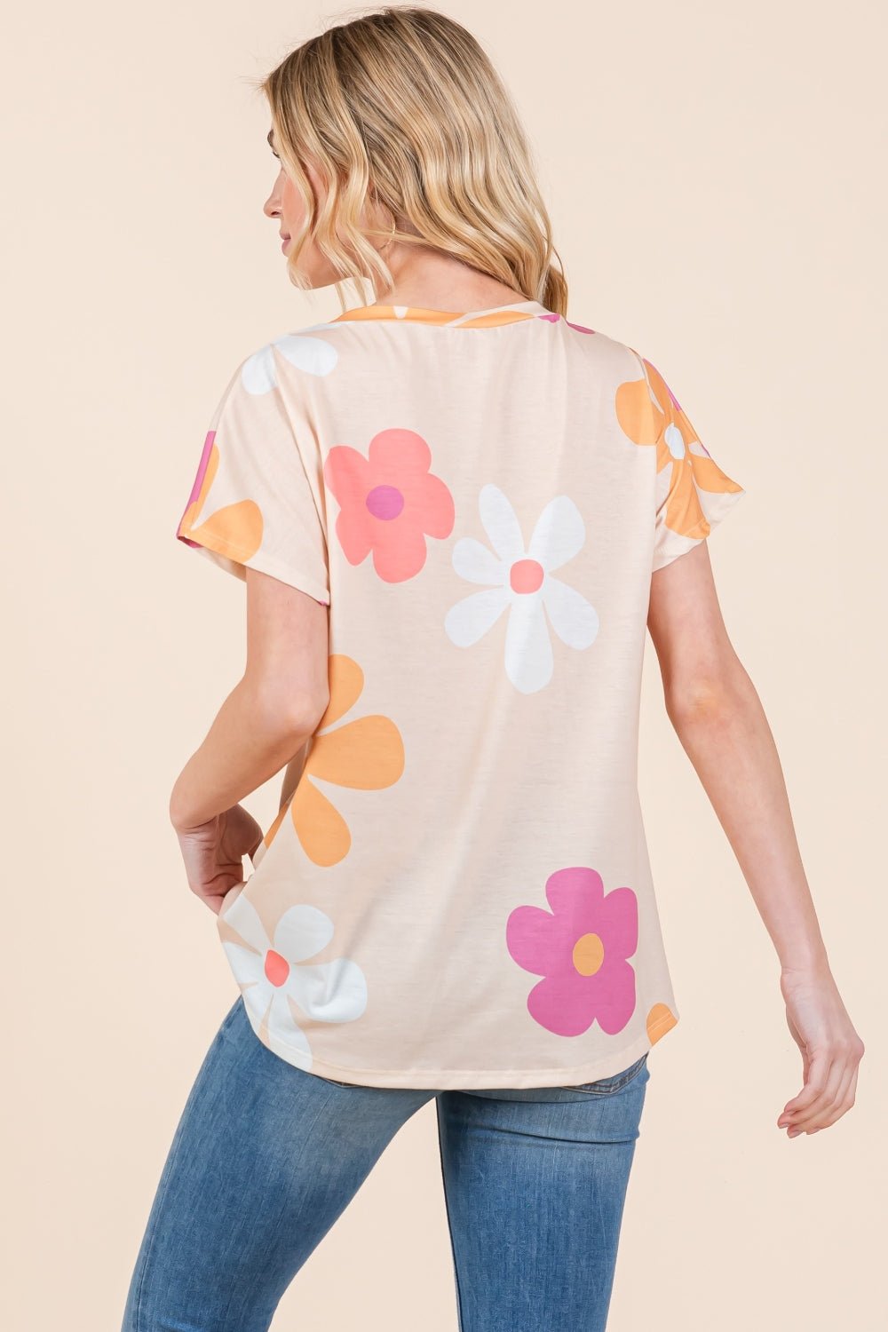 BOMBOM Floral Short Sleeve T-Shirt - Runway Regalia