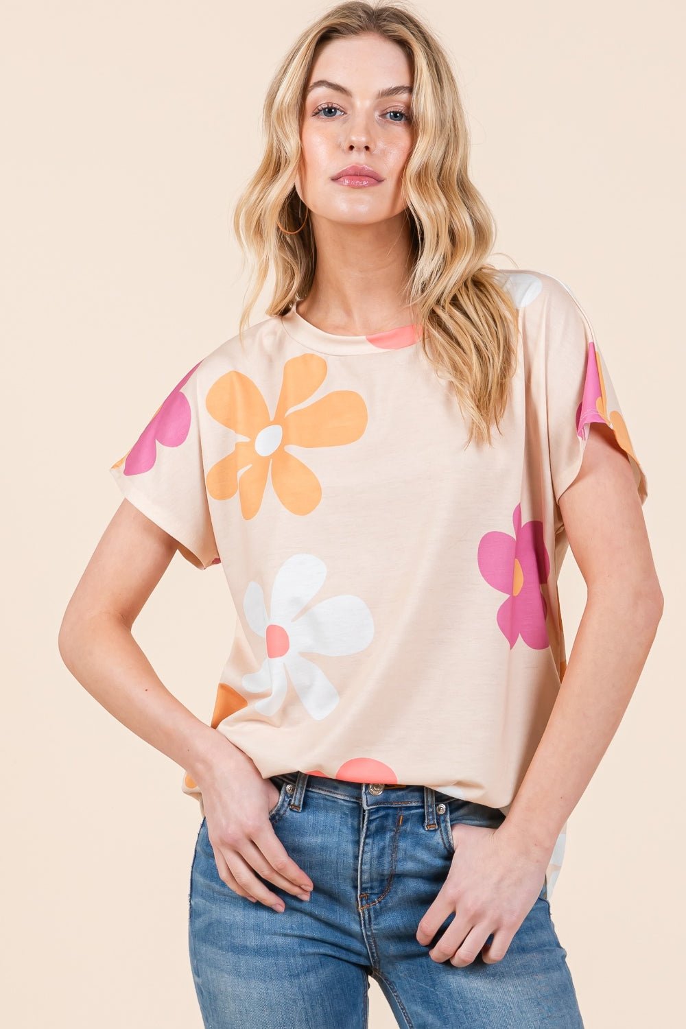 BOMBOM Floral Short Sleeve T-Shirt - Runway Regalia