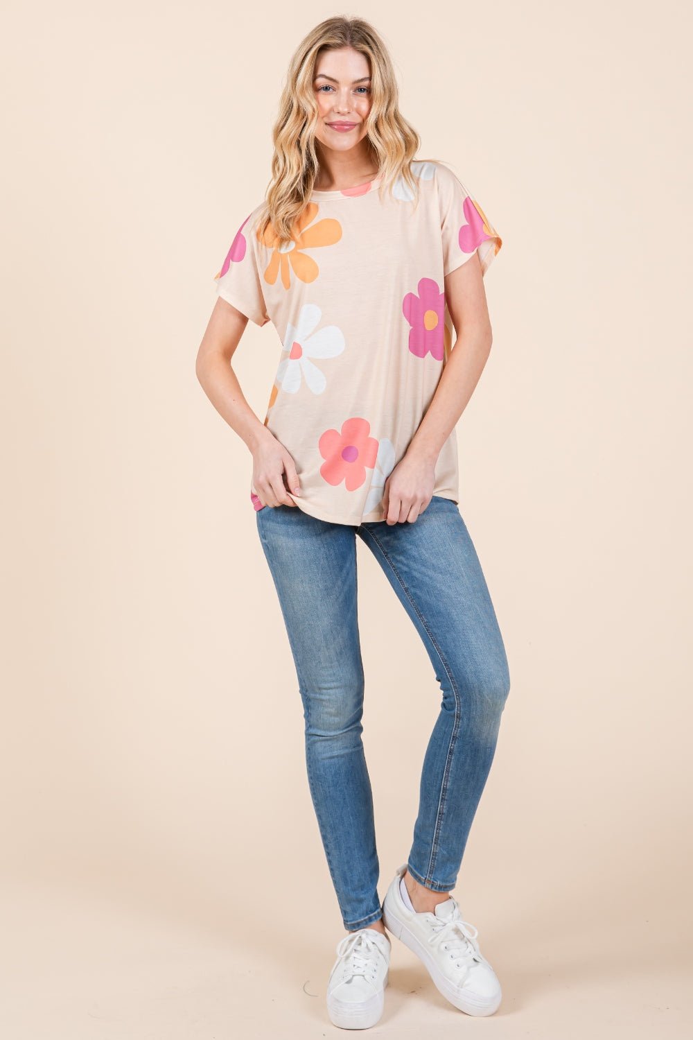 BOMBOM Floral Short Sleeve T-Shirt - Runway Regalia