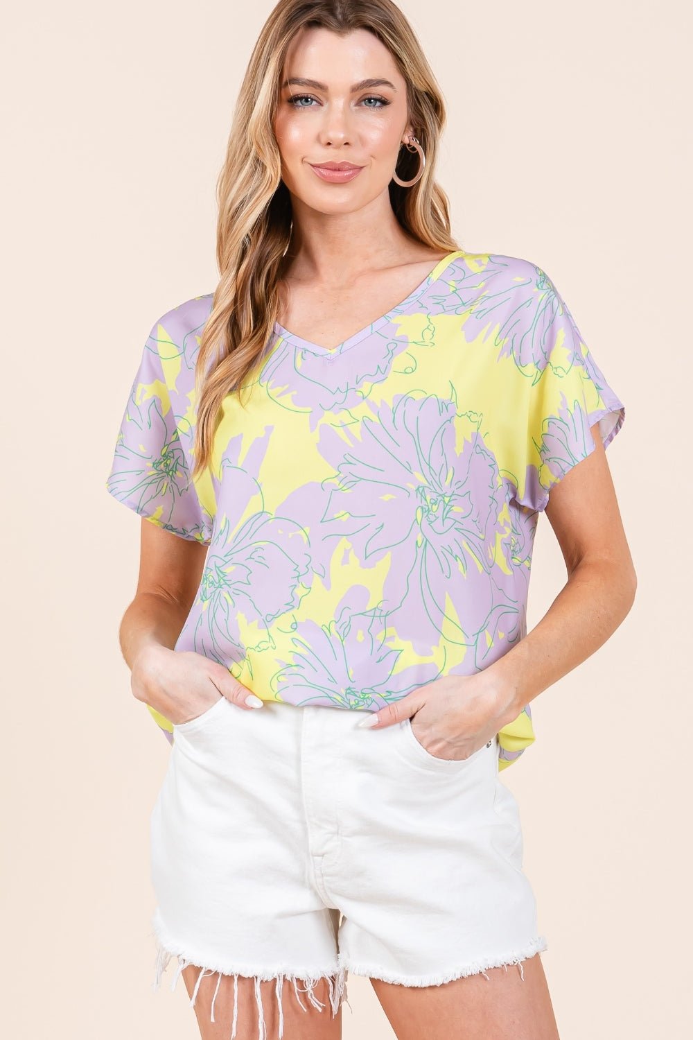 BOMBOM Floral Short Sleeve T-Shirt - Runway Regalia