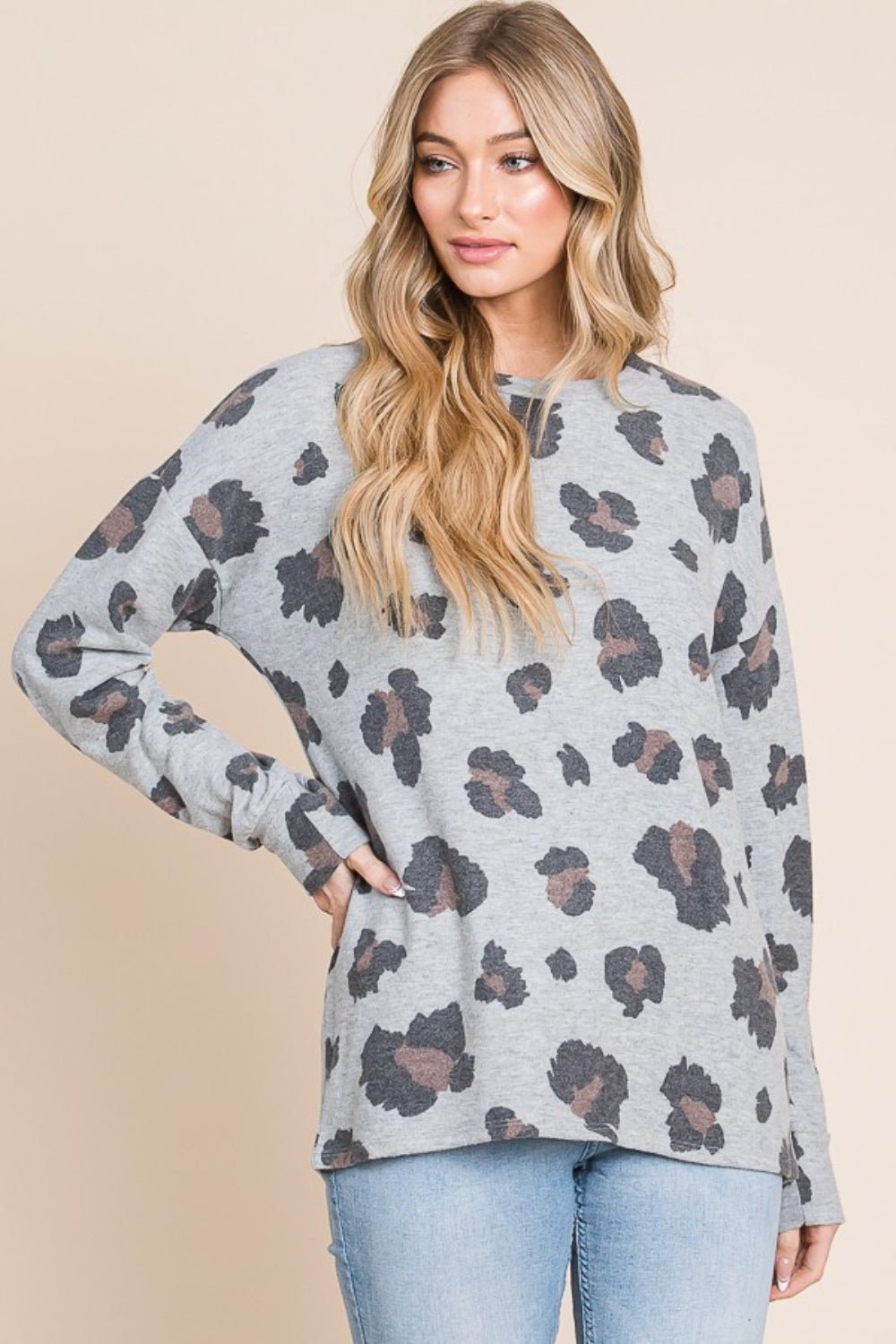 BOMBOM Leopard Drop Shoulder T-Shirt - Runway Regalia