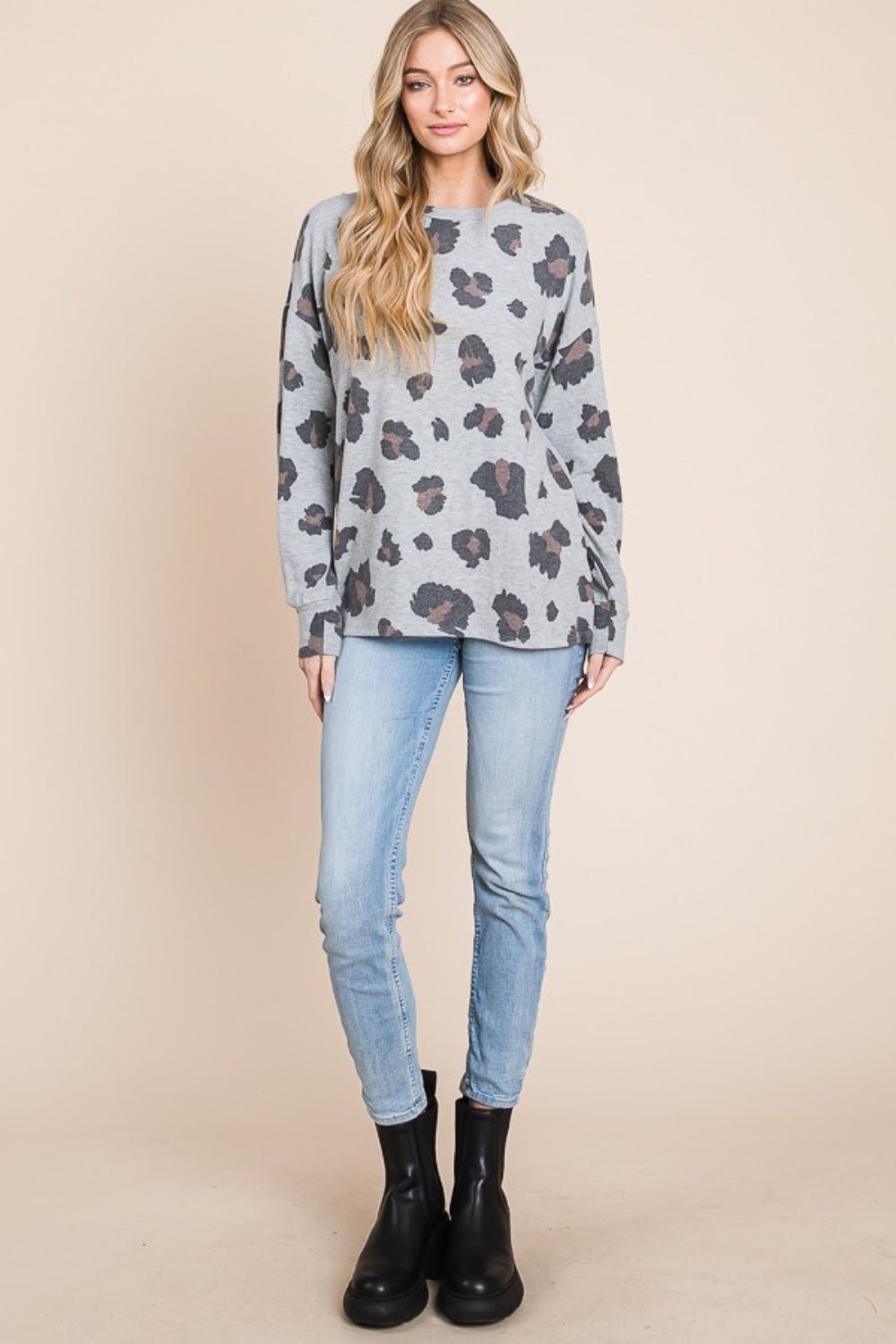 BOMBOM Leopard Drop Shoulder T-Shirt - Runway Regalia