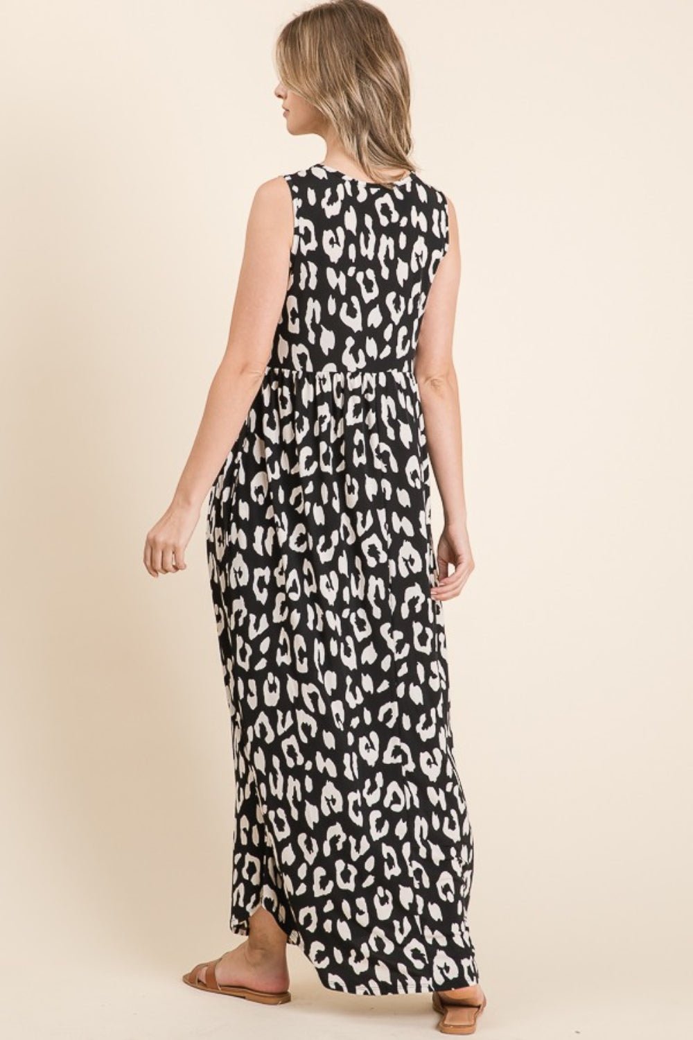 BOMBOM Leopard Maxi Dress with Pockets - Runway Regalia