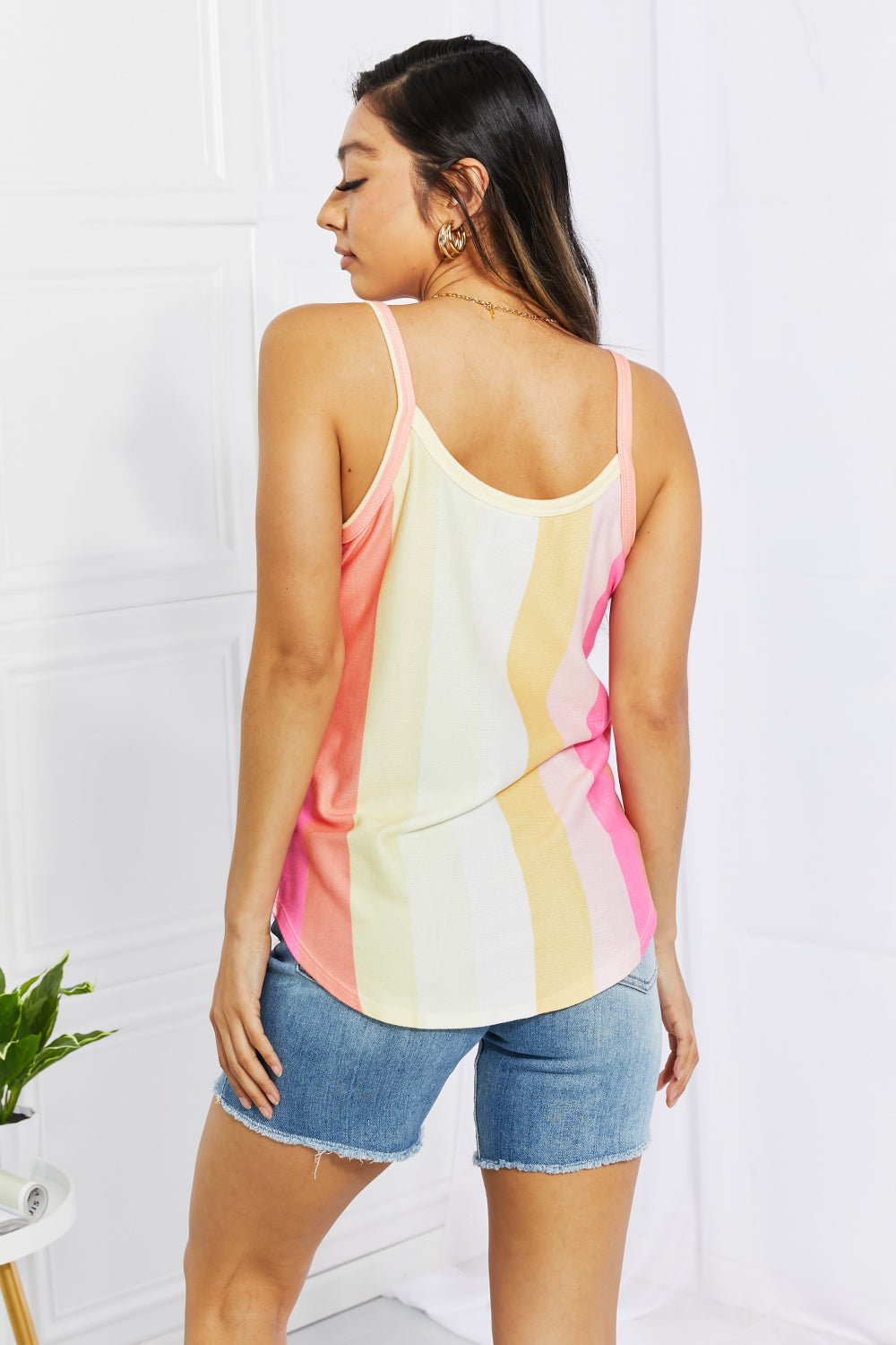 BOMBOM Saltwater Taffy Vertical Stripe Tank - Runway Regalia