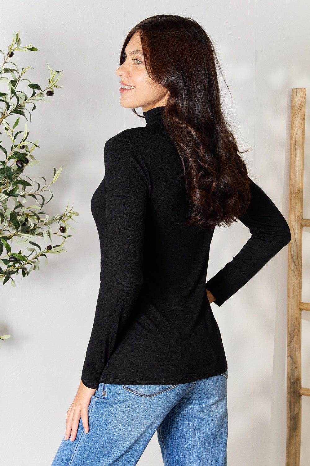 BOMBOM Turtleneck Long Sleeve Blouse - Runway Regalia