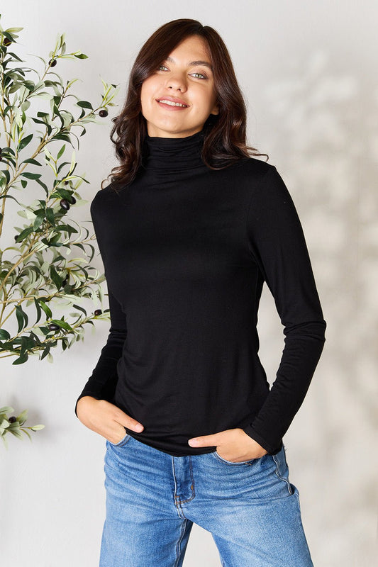 BOMBOM Turtleneck Long Sleeve Blouse - Runway Regalia