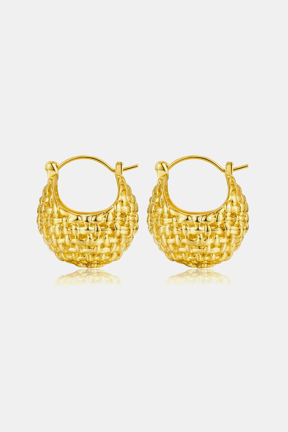 Braided Basket Metal Hoop Earrings - Runway Regalia