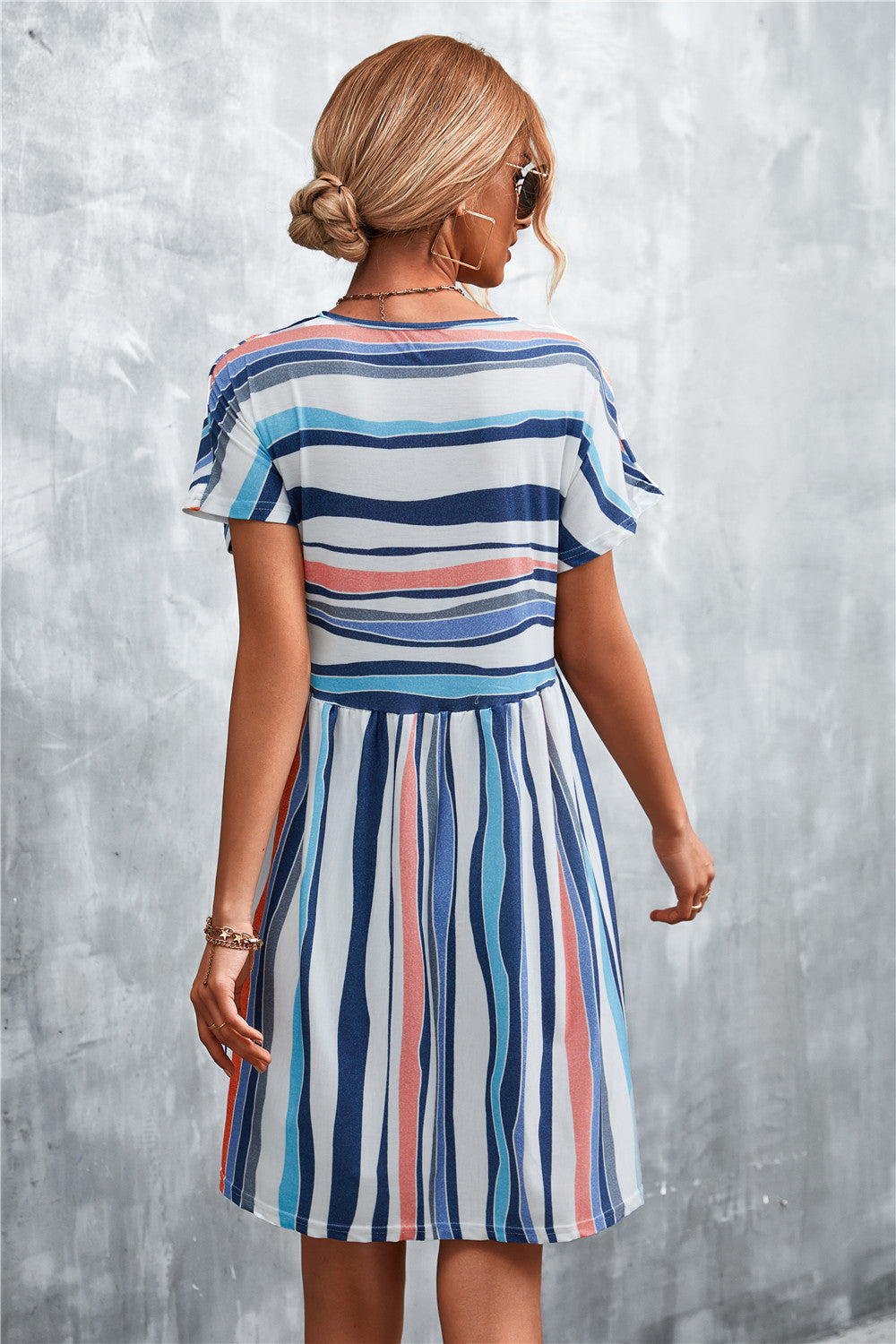 Striped Round Neck Dress