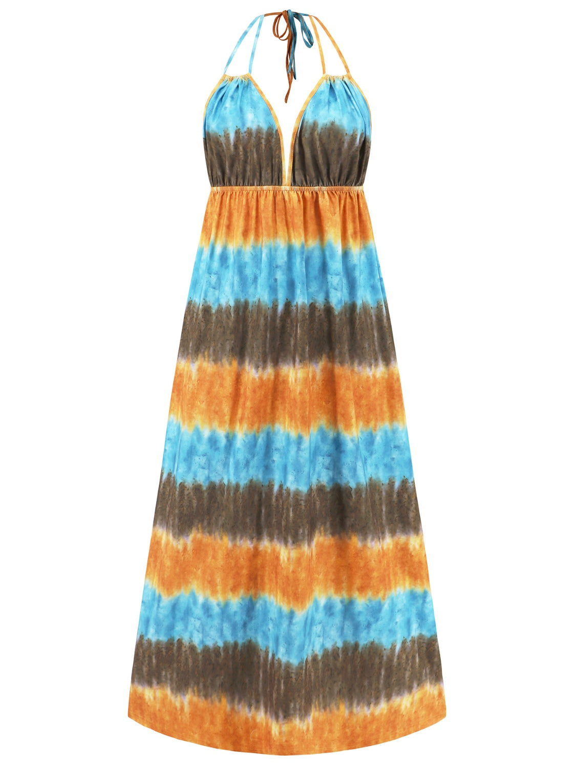 Vestido con cuello halter y efecto tie-dye