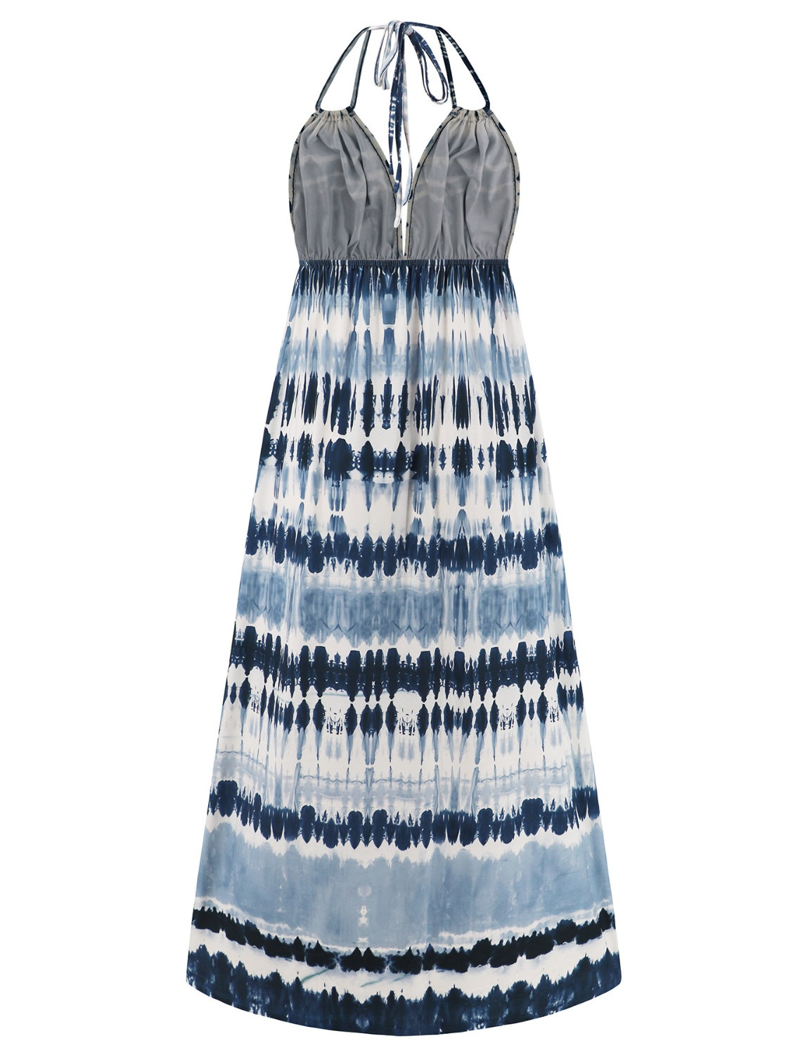 Vestido con cuello halter y efecto tie-dye