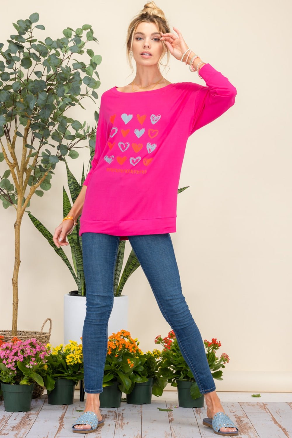 Celeste Full Size Heart Graphic Long Sleeve T-Shirt - Runway Regalia