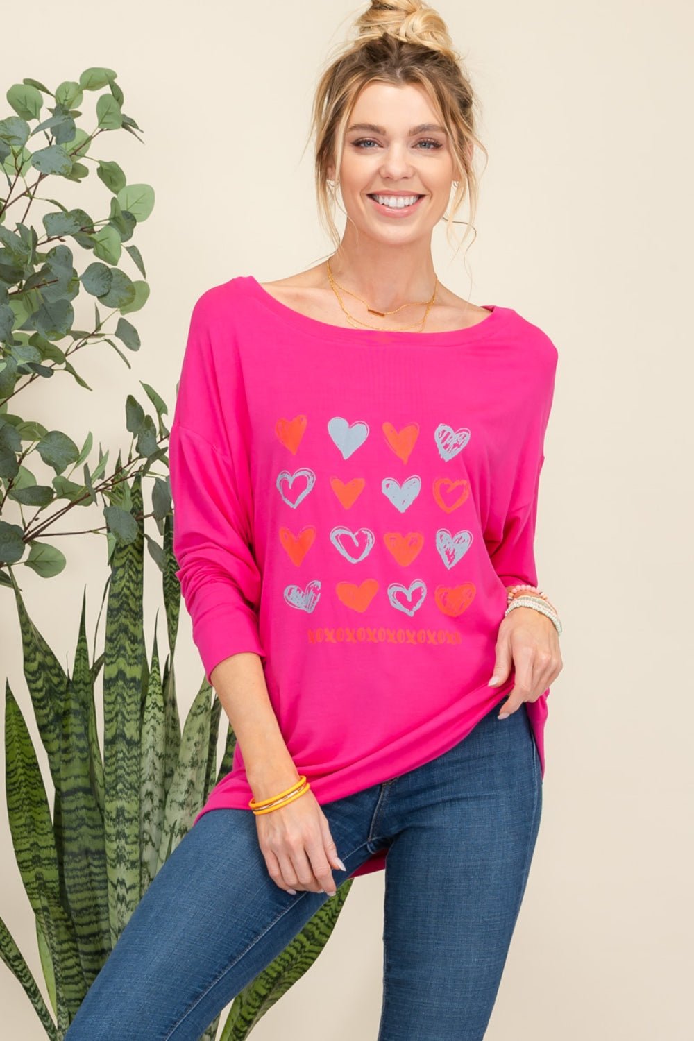 Celeste Full Size Heart Graphic Long Sleeve T-Shirt - Runway Regalia