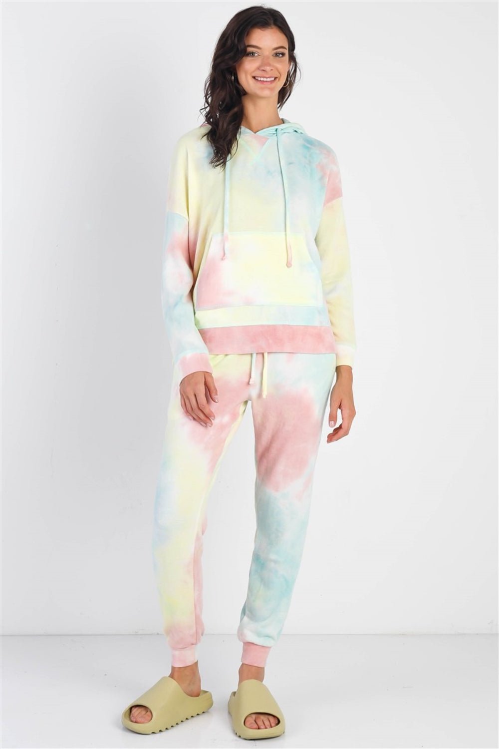 Cherish Apparel Drawstring Tie - Dye Dropped Shoulder Hoodie - Runway Regalia