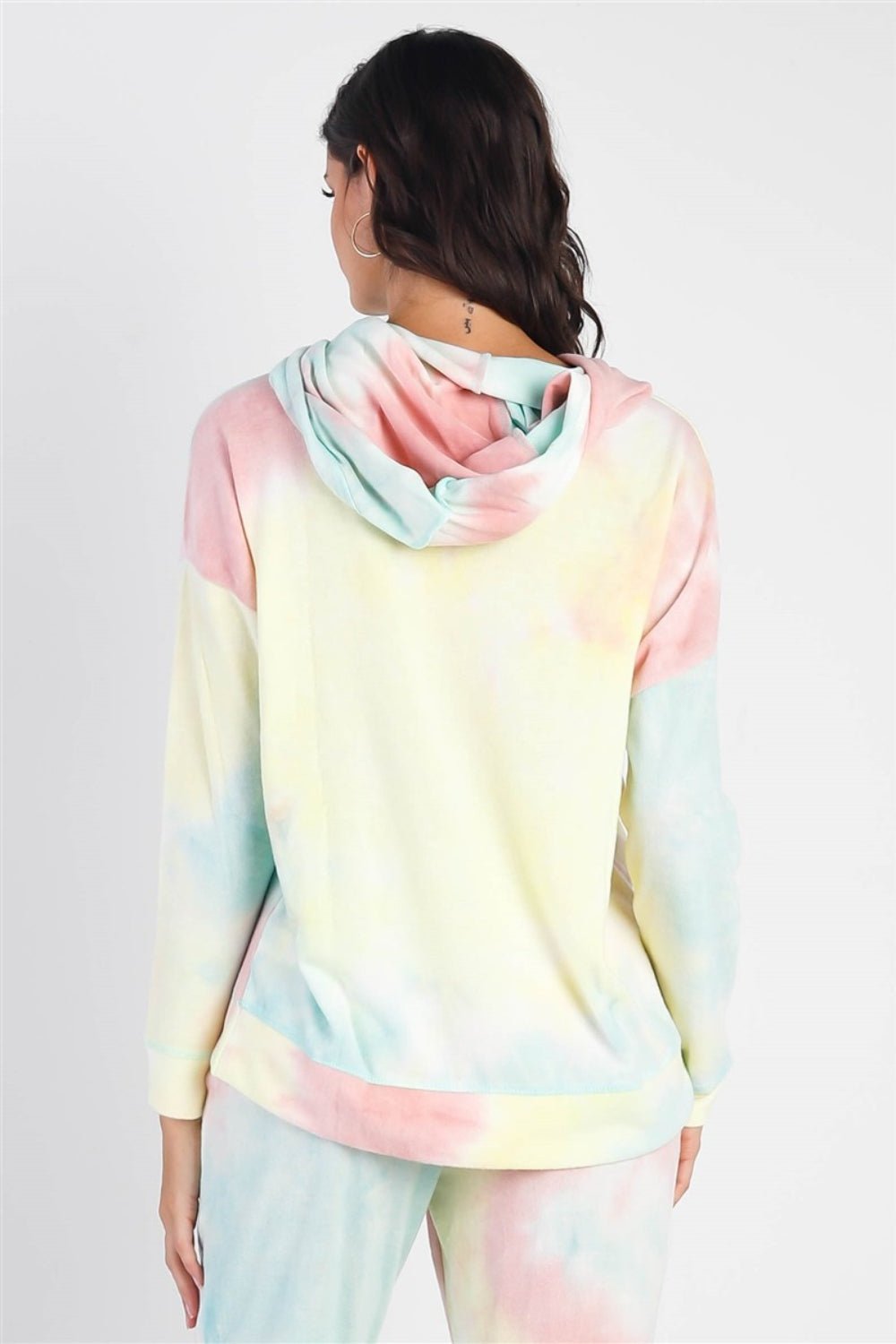 Cherish Apparel Drawstring Tie - Dye Dropped Shoulder Hoodie - Runway Regalia