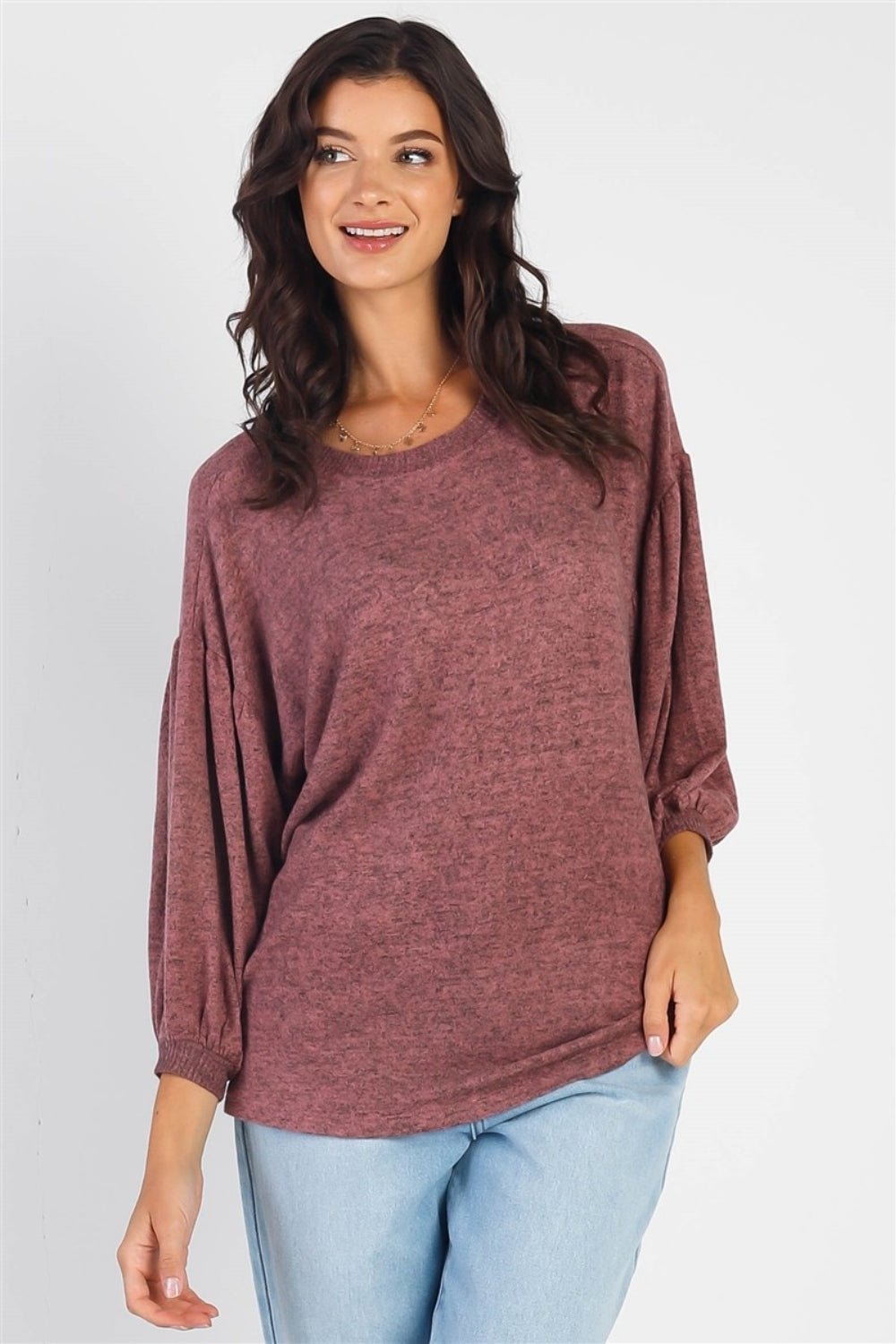 Cherish Apparel Drop Shoulder Puff Sleeve Top - Runway Regalia